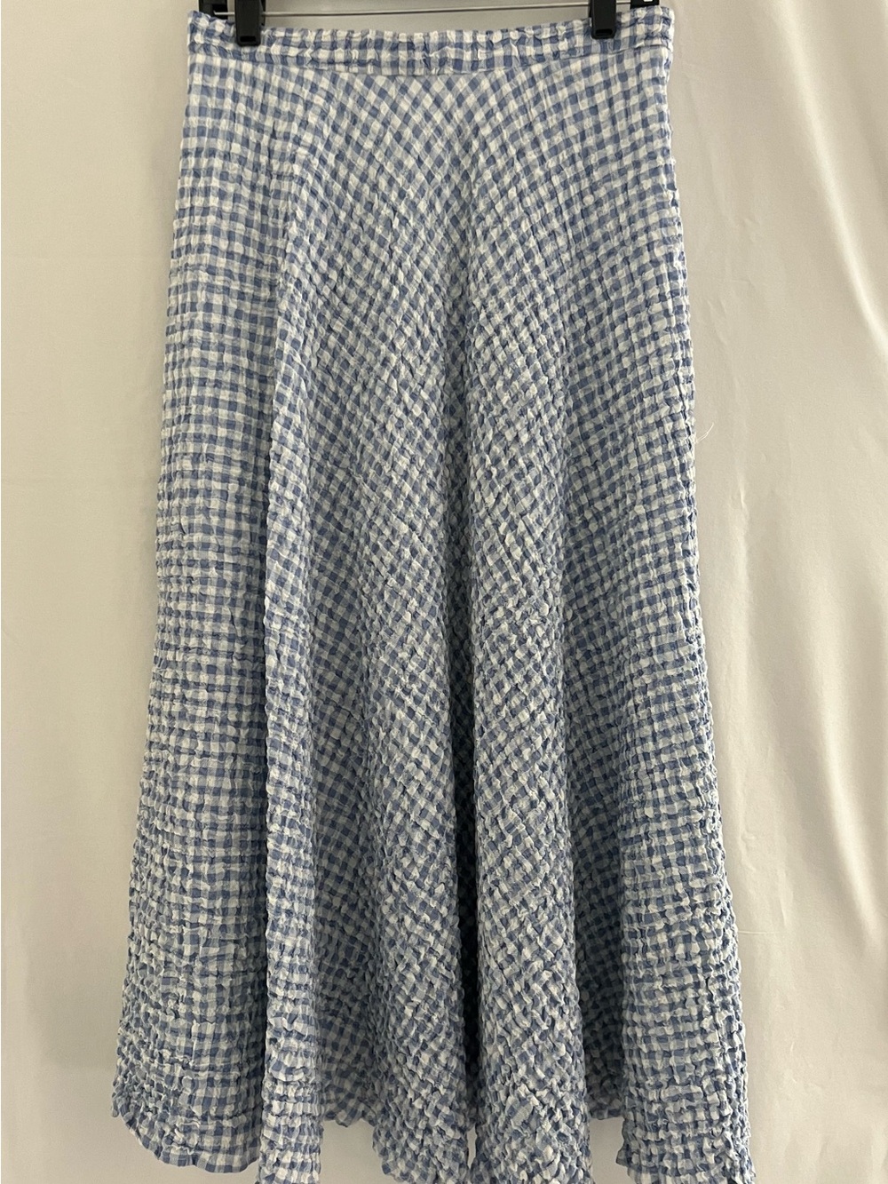Zara Blue and White Gingham Circle Skirt